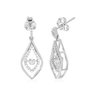 Vir Jewels 3/8 카럿 56개 스톤 라운드 인조 다이아몬드 댕글 귀걸이 .925 스털링 실버 프롱 세트 3/4 인치