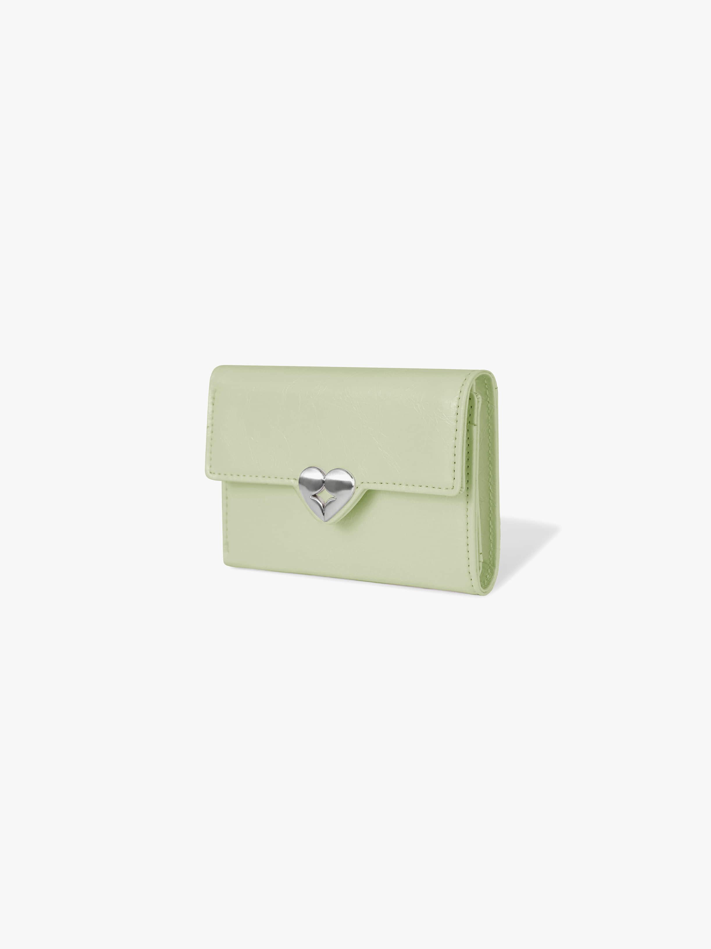 HEARTY FLAP WALLET - PISTACHIO