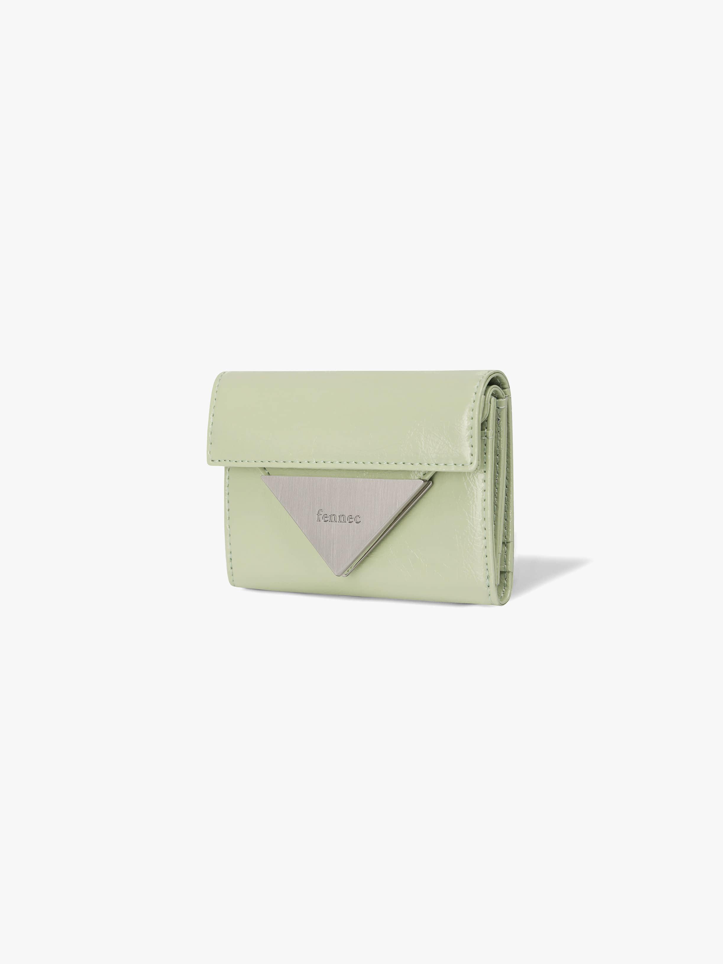 CRINKLE TRIANGLE DOCO WALLET - PISTACHIO