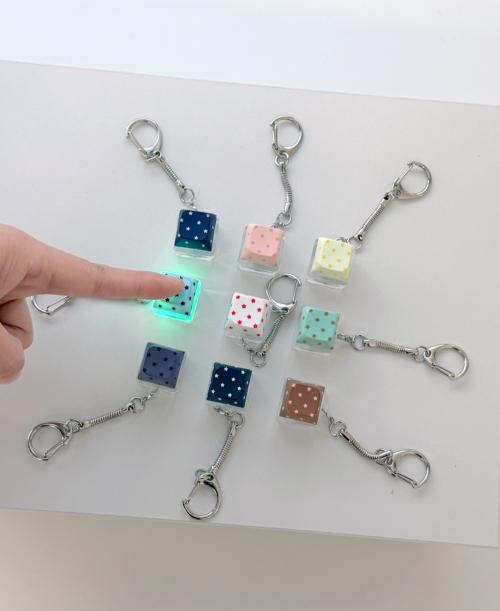 [withsome made]샤인스타 별 도트 LED 키캡 키링(1구)