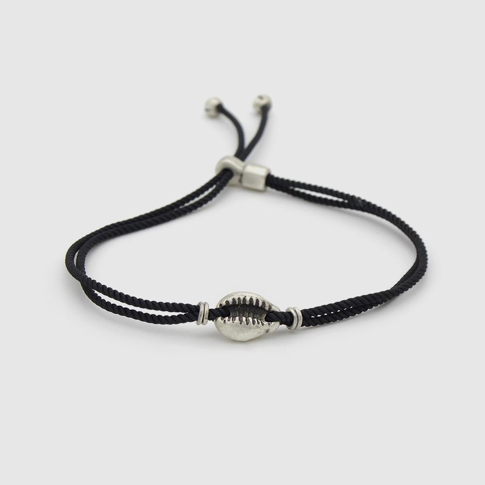 Shell string bracelet (black)