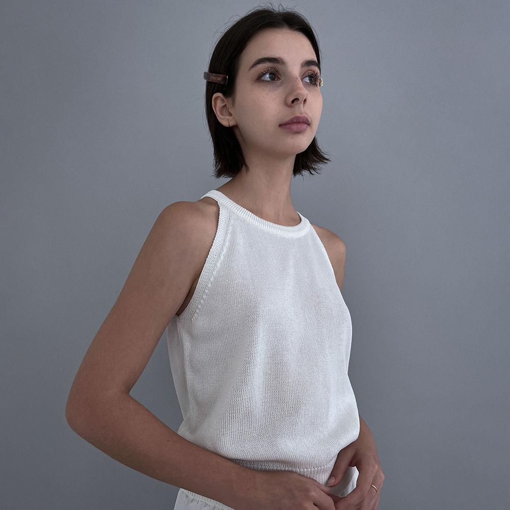 HALTER NECK KNIT SLEEVELESS_IVORY