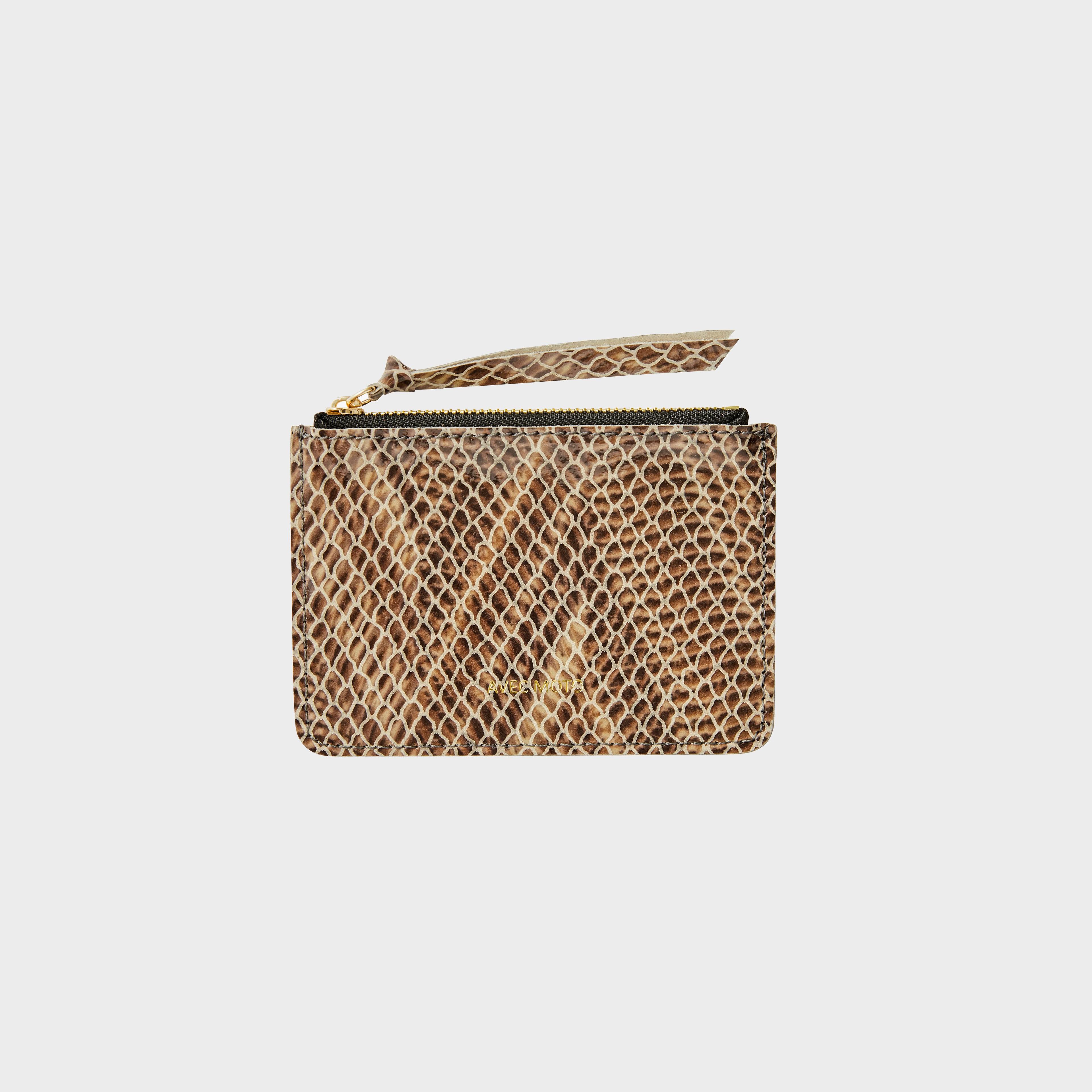엠마 카드 동전 지갑 브라운스네이크엠보 Emma Card Coin Purse Brown Snake Embo