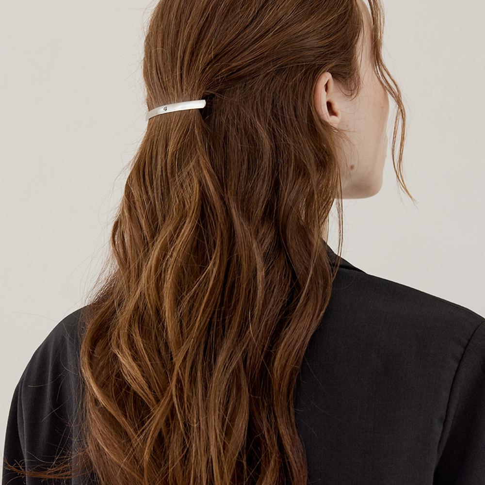 Straight slim metal pin, Sei_Matte silver