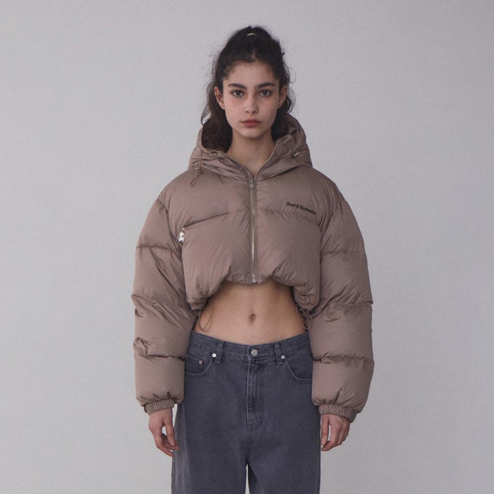 RR HOOD SHORT DOWN JACKET (BEIGE)