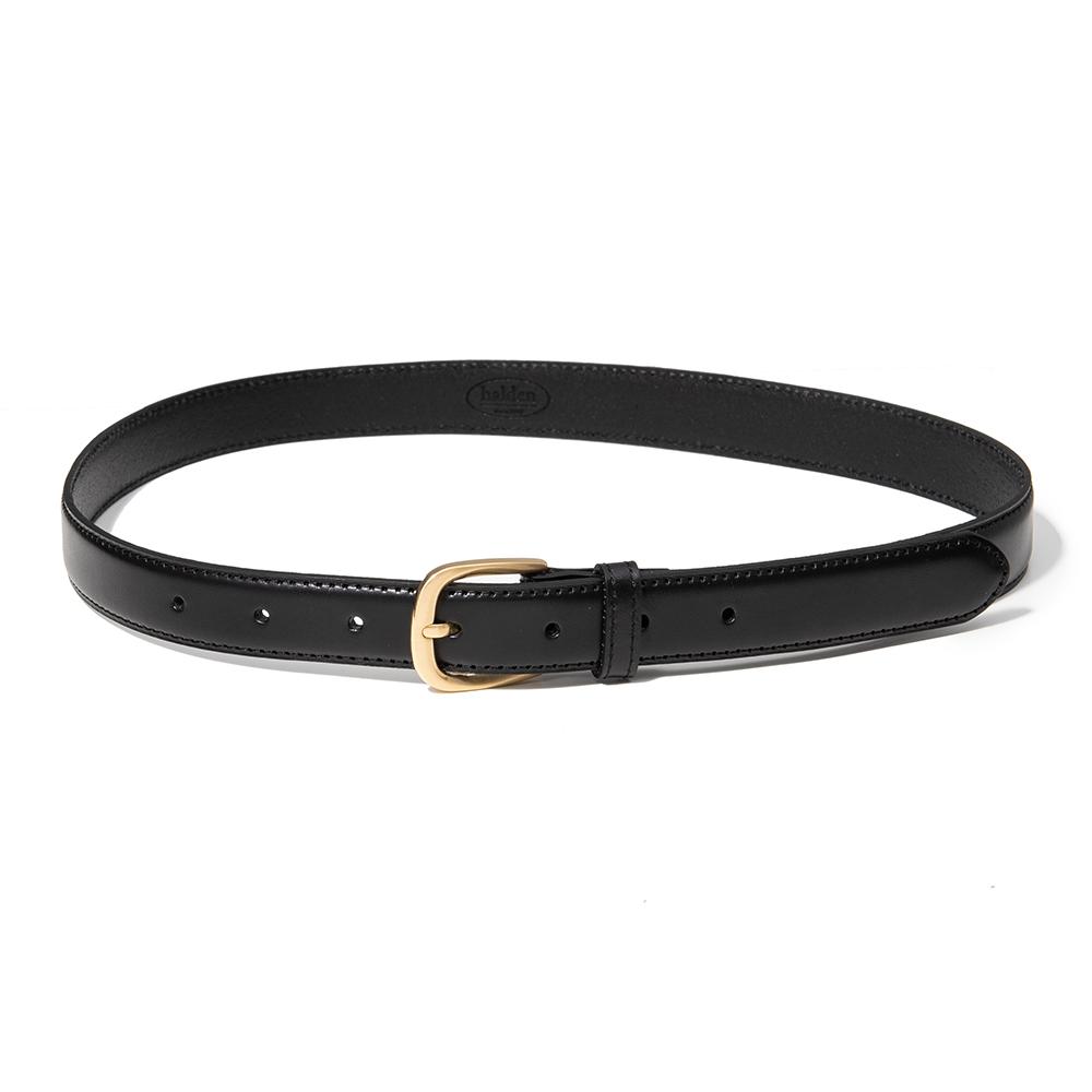 (W) simple gold cowhide leather belt (T019_black)