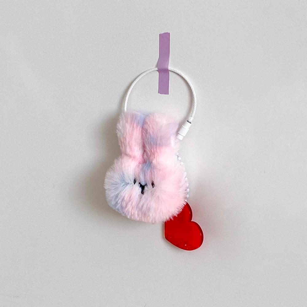mini bunny key ring - Cotton candy