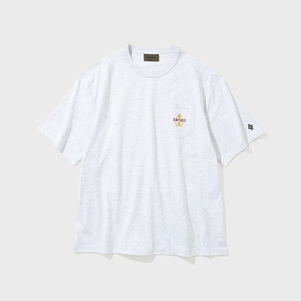 flag pocket s/s tee 1% melange