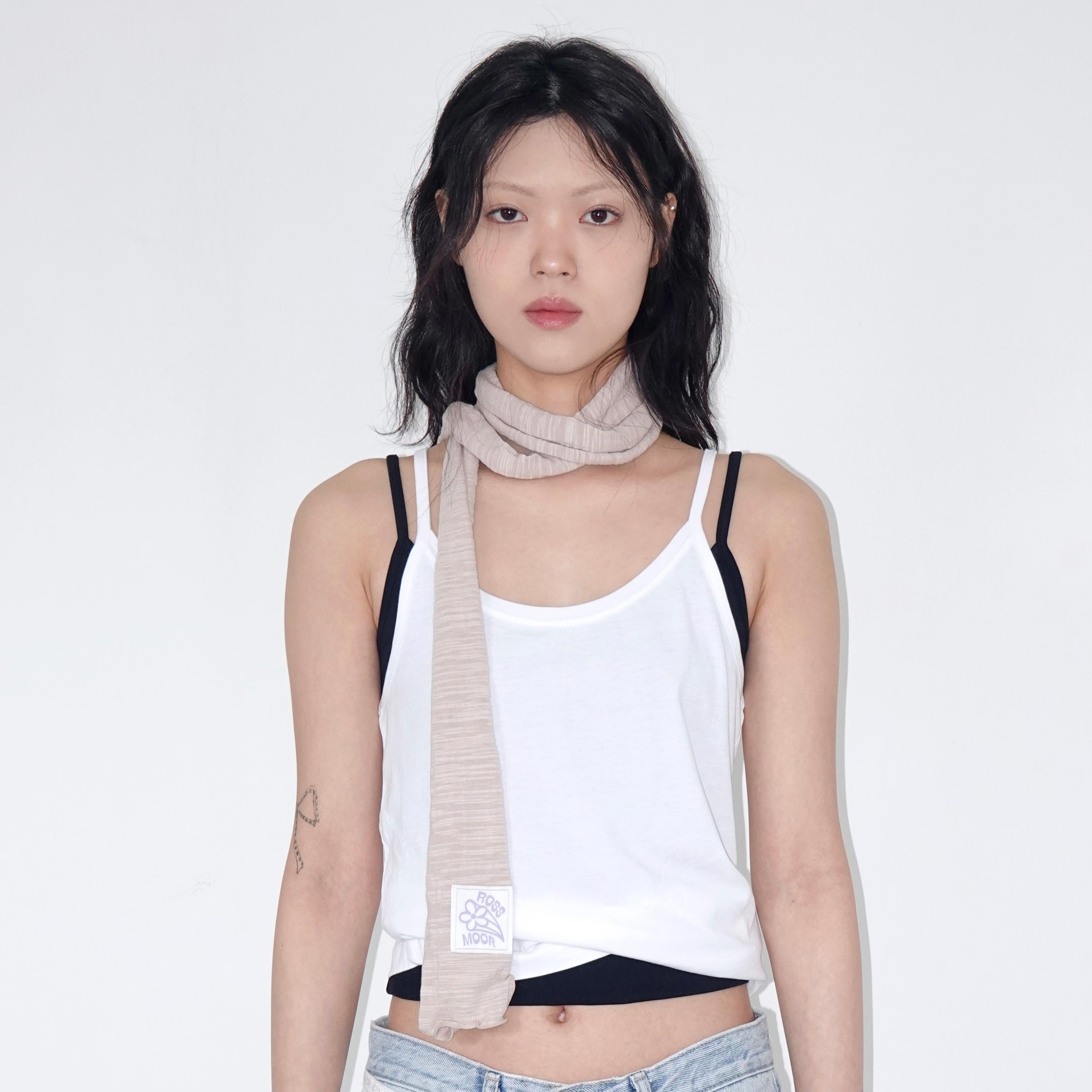 [rossmoor] Long simple scarf_pink ivory