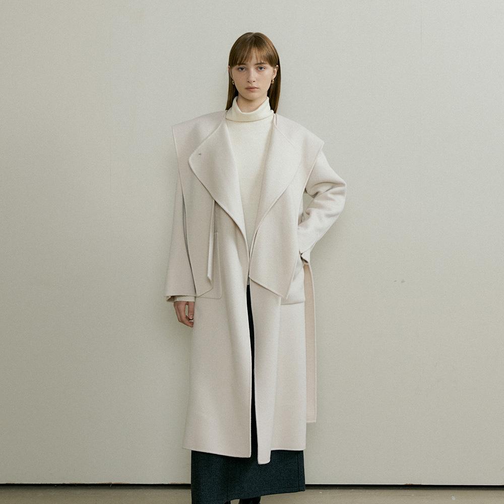 ROUND SHAWL LONG COAT - 2color