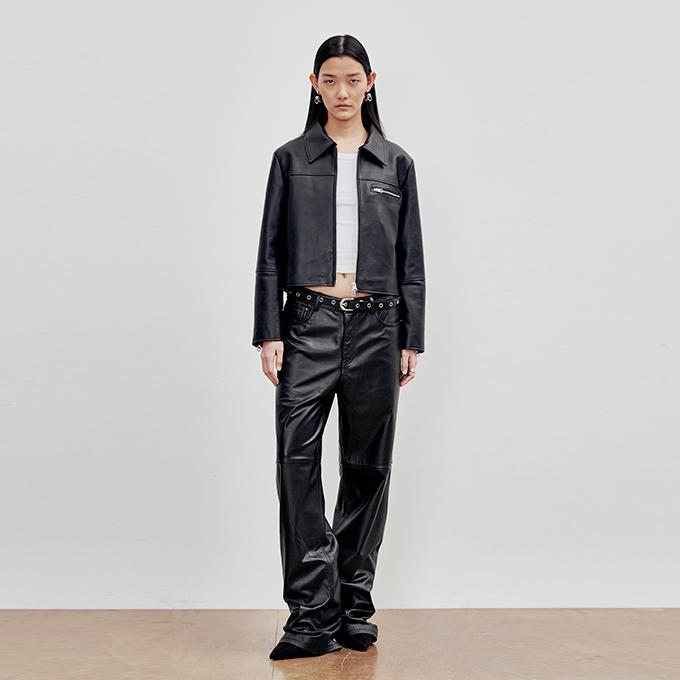 Lambskin Leather Jacket (Black)