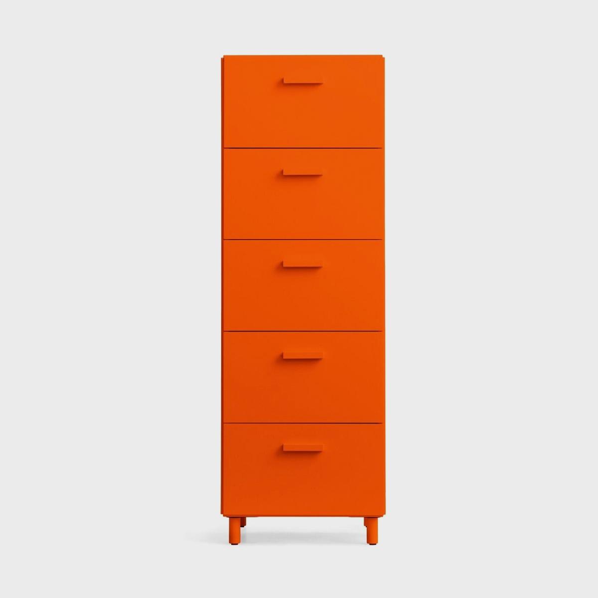 [STRING FURNITURE] Relief Chest of drawers tall orange - leg