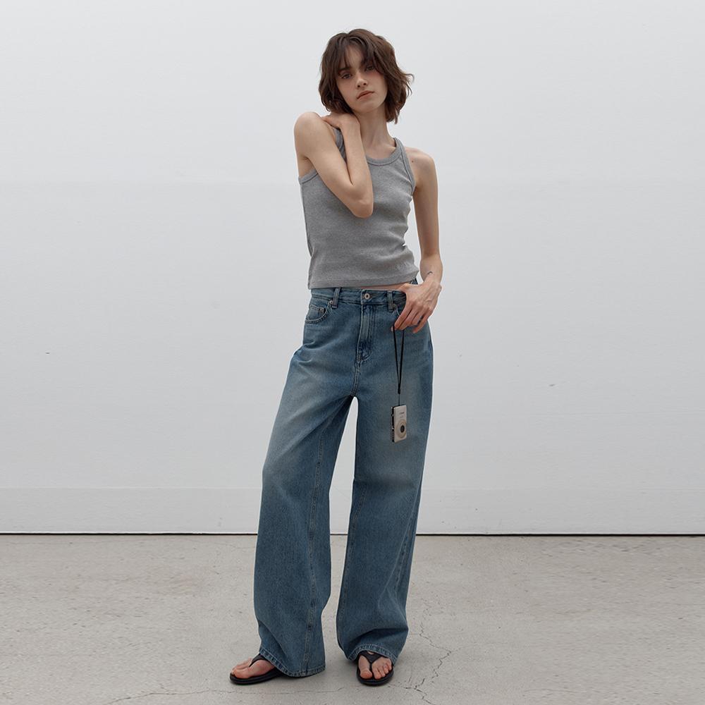 [13차] [기장선택] Wearable loose denim (middle blue)