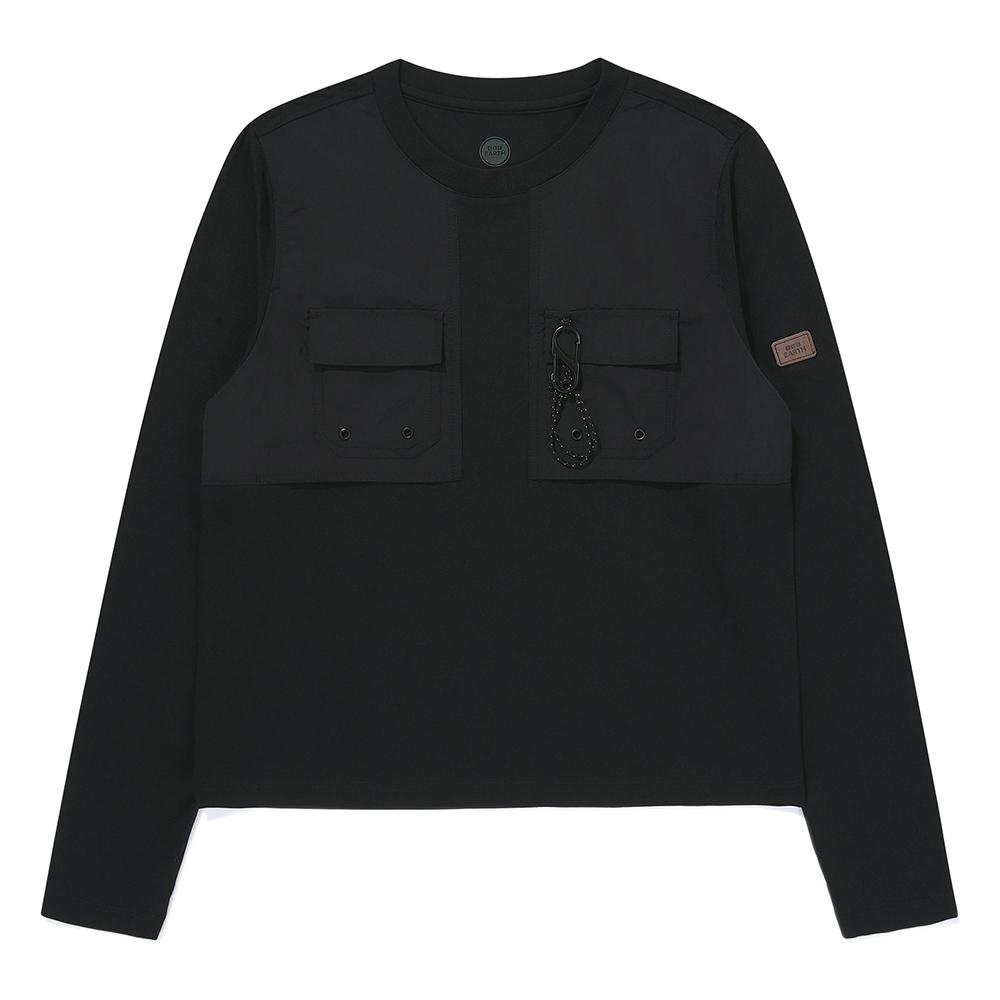 W 우븐패치 롱슬리브_Black