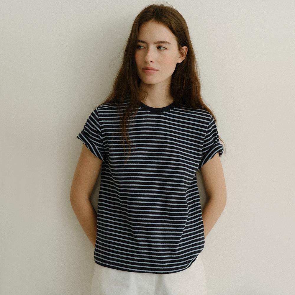 [단독/사이즈추가][19차] Benjamin Stripe T-shirt (Blue)
