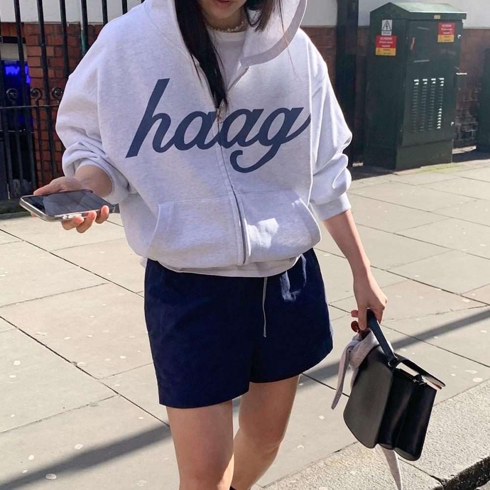 a mix hoodie zip-up (light grey)