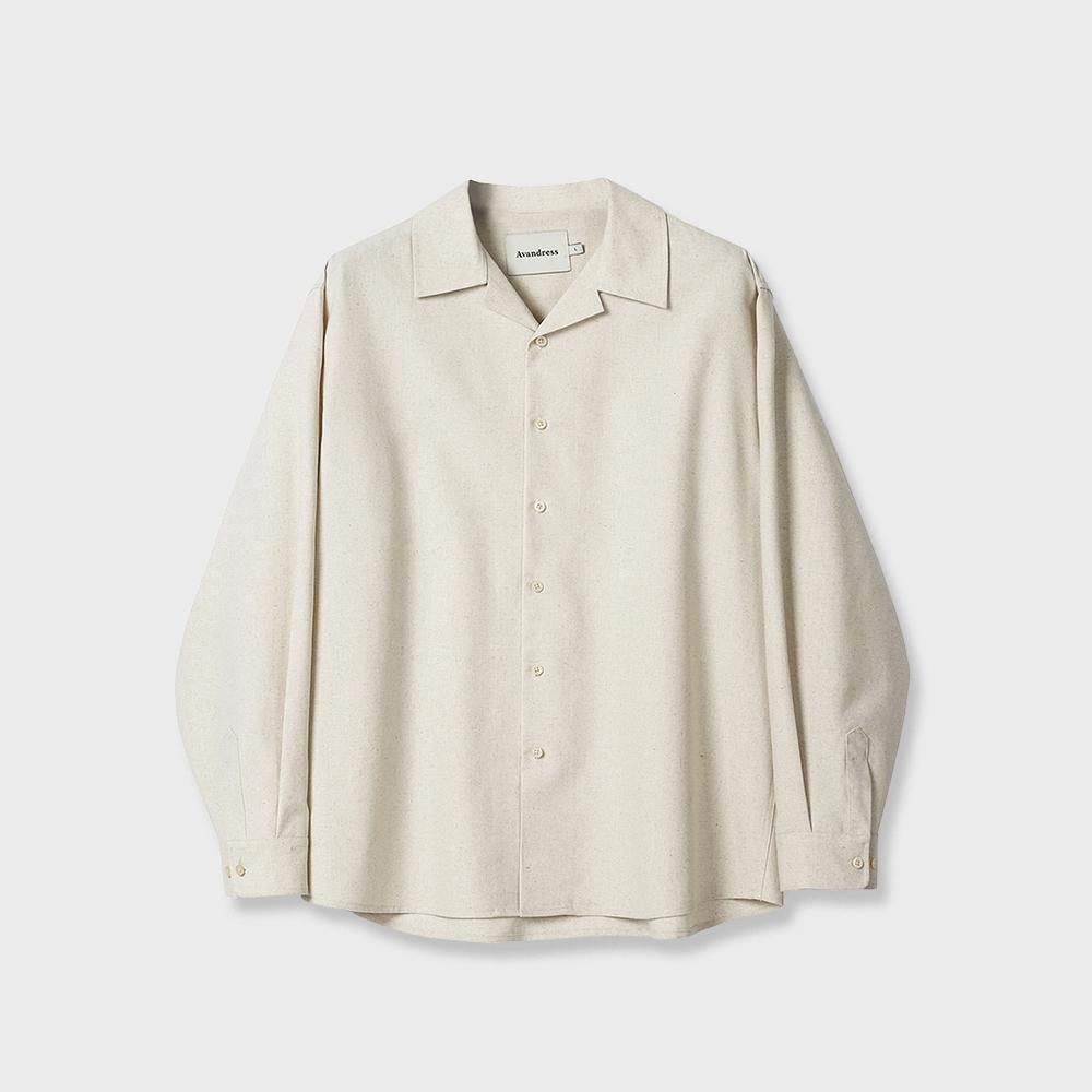 프렌치 린넨 라이크 루즈핏 오픈카라 긴팔 셔츠_6Colors
