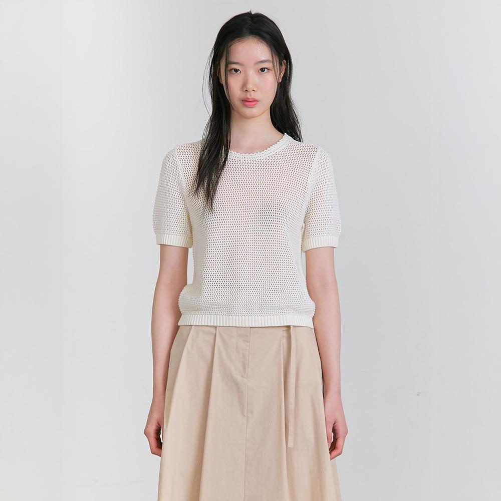 Crochet Knit Pullover Ivory (KE5551M020)
