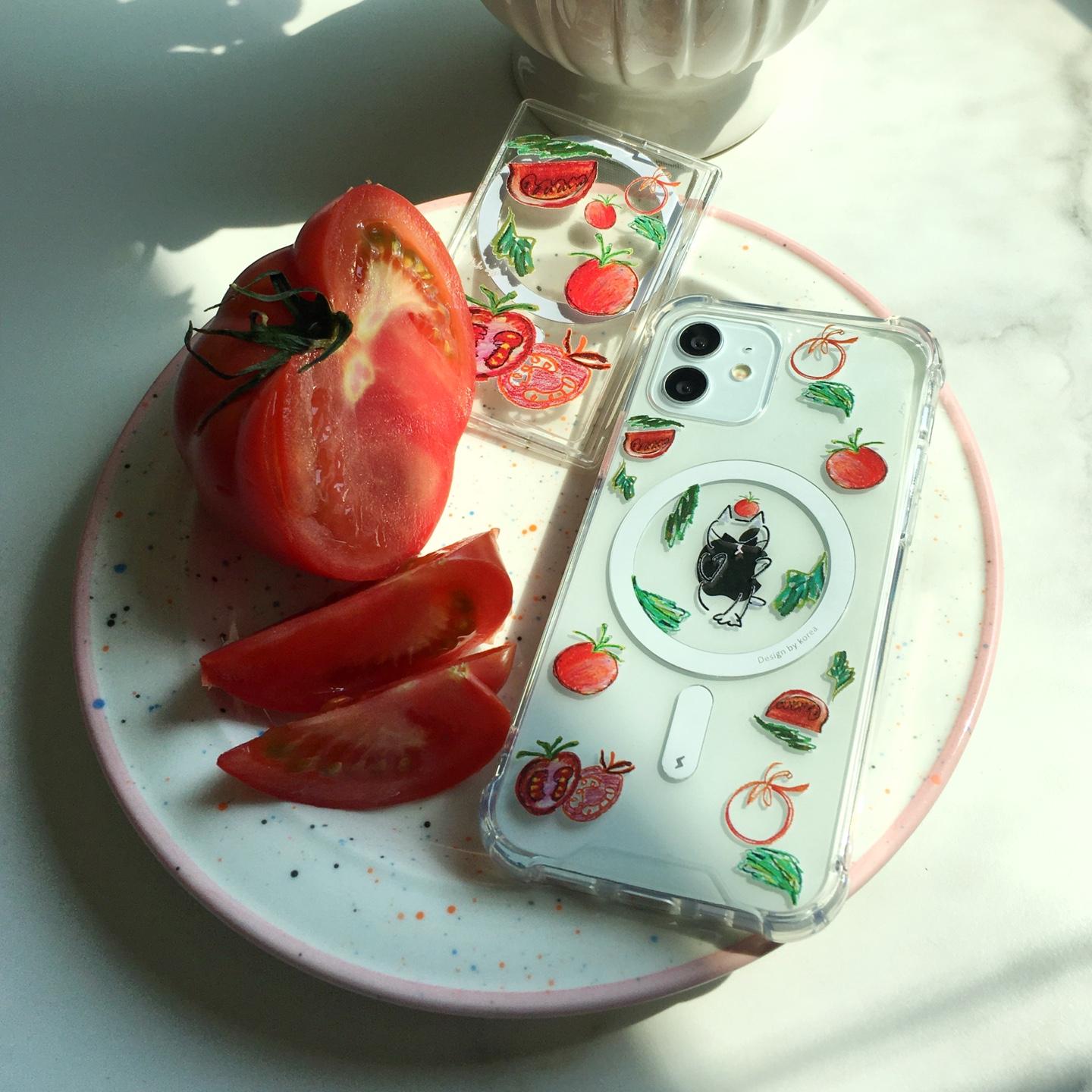 [MagSafe]Tomato Case &Clear CardPocket Set