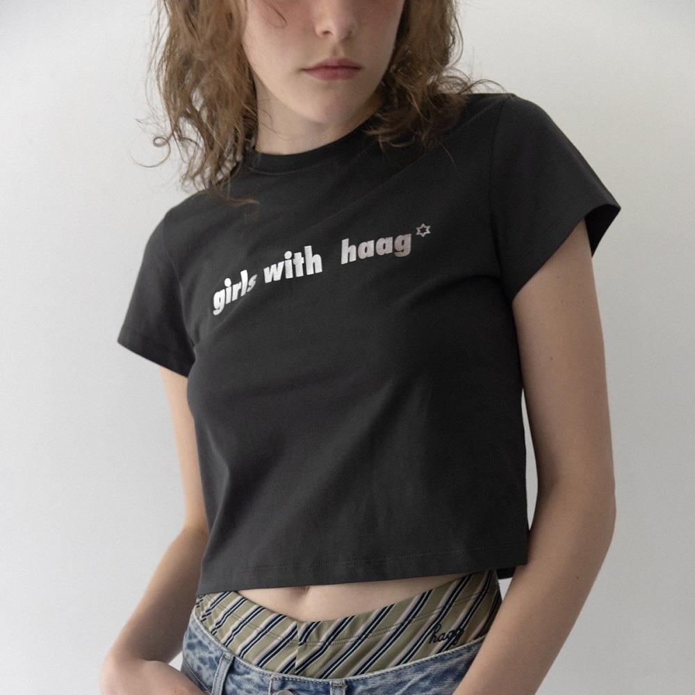 a girls crop t-sh (charcoal)