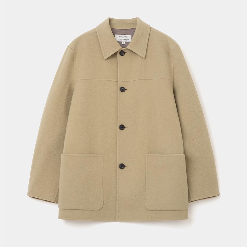 cashmere blend handmade car coat beige
