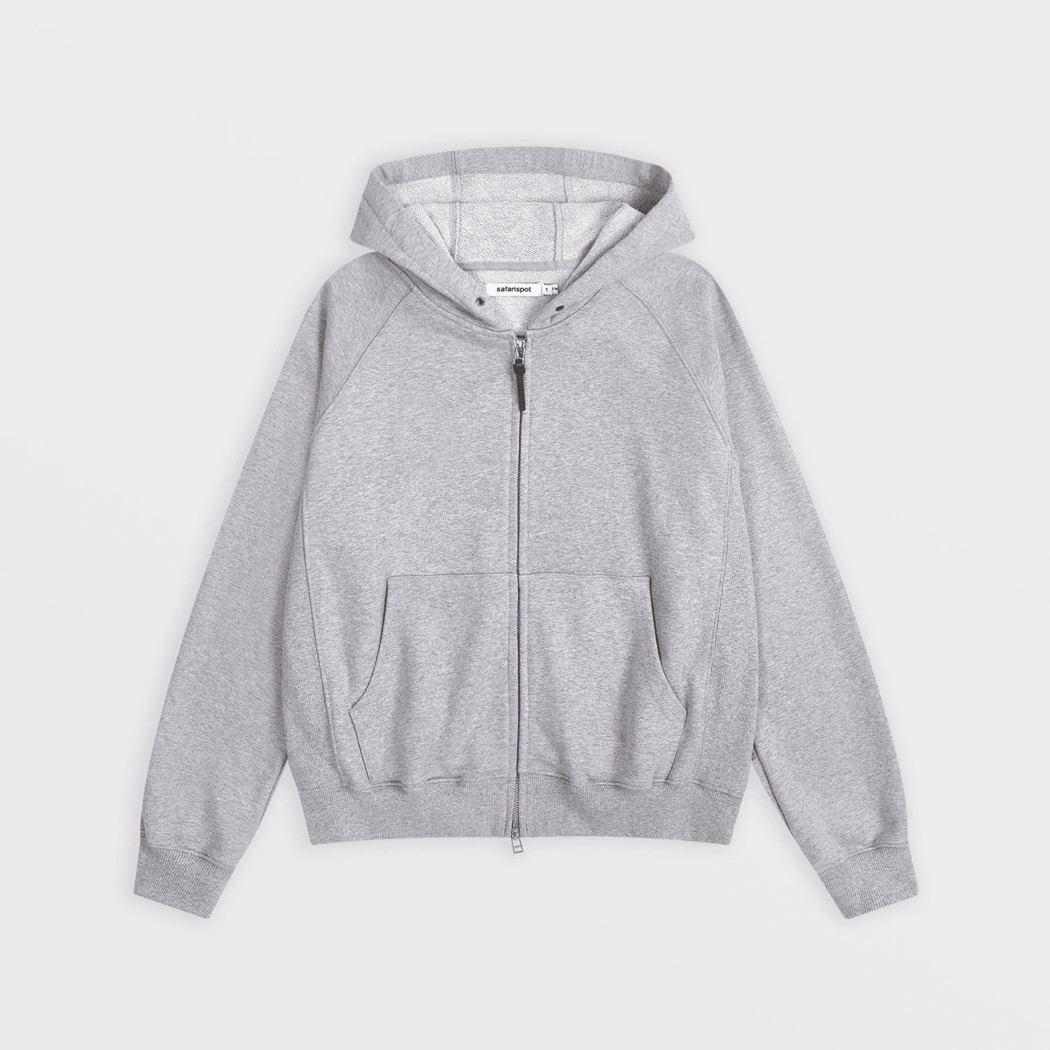 Regular Cotton Hoodie Zip Up (Gray)