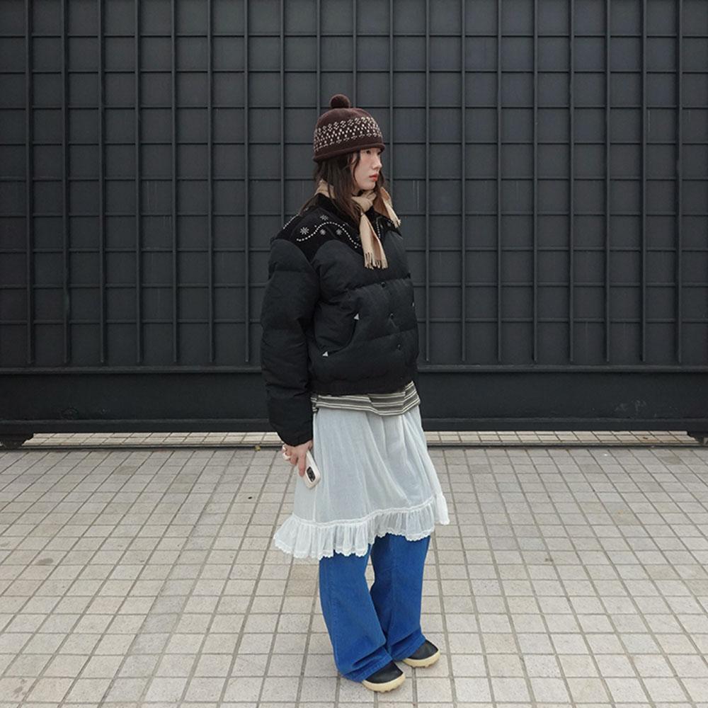 Western Puffer Jacket Black_F254JP06