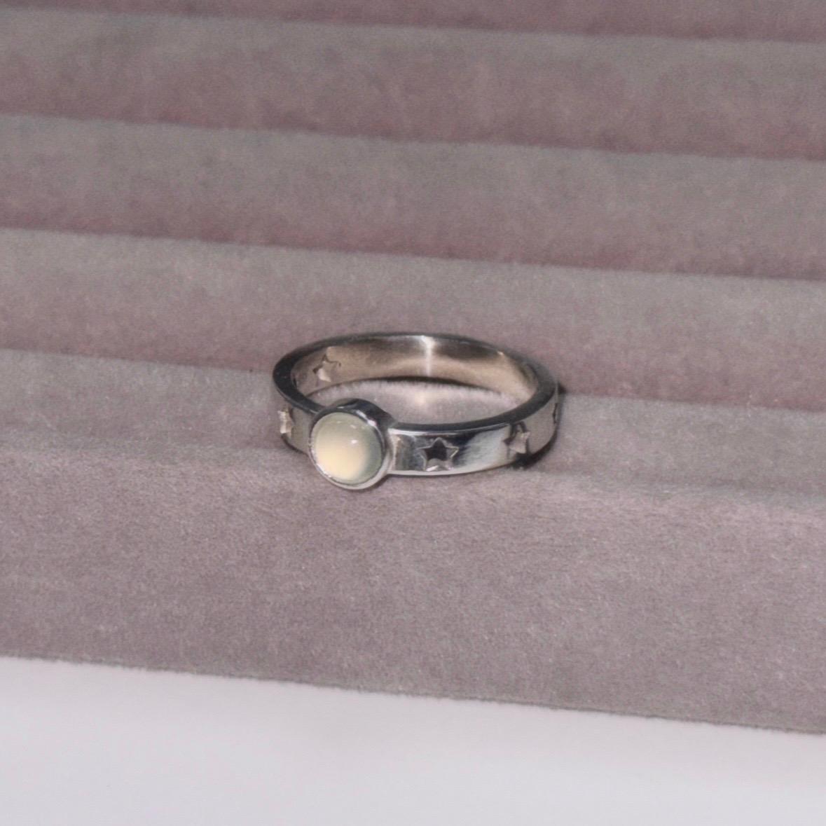 Silver 925 Star stone band ring
