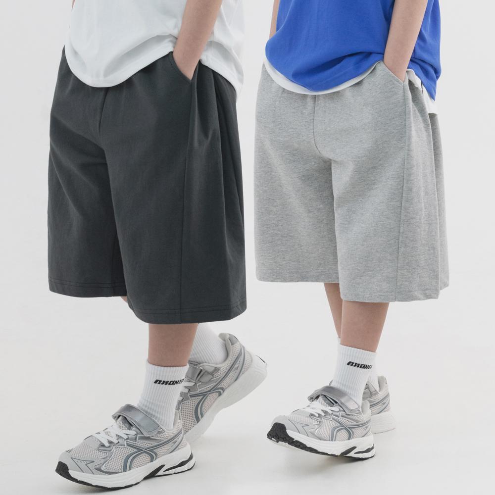 kids_[2 PACK] 옆주름 버뮤다 스웨트 쇼츠 (3color)