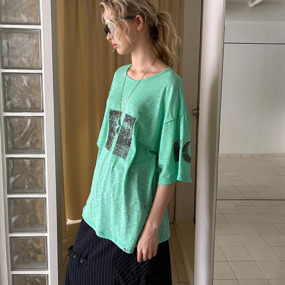 [1차] SHEER SLUB T-SHIRT / deep mint