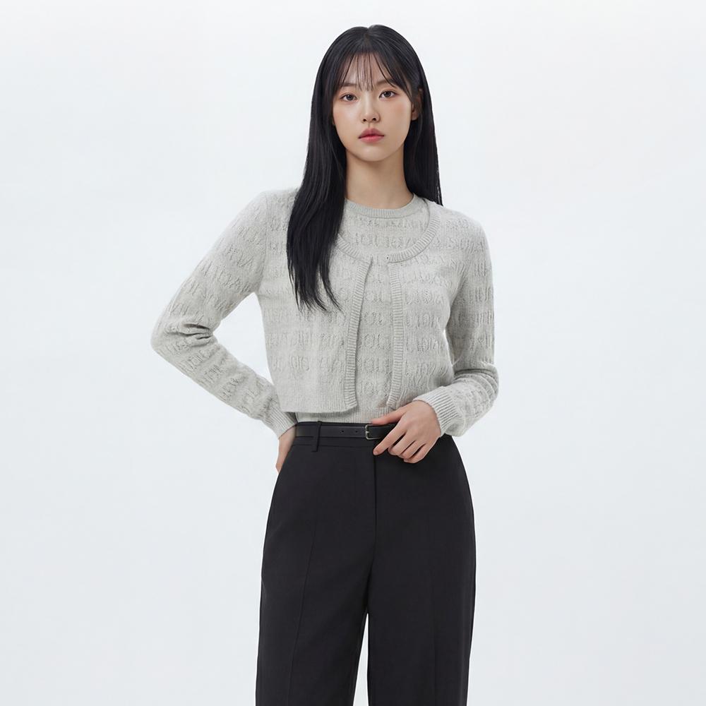 (SET)레터링 펀칭 가디건 AS2KG463