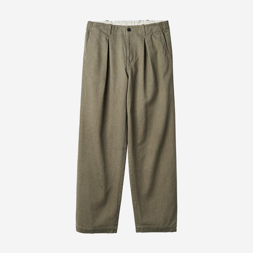 25SS Box Pleat Pants Khaki Beige