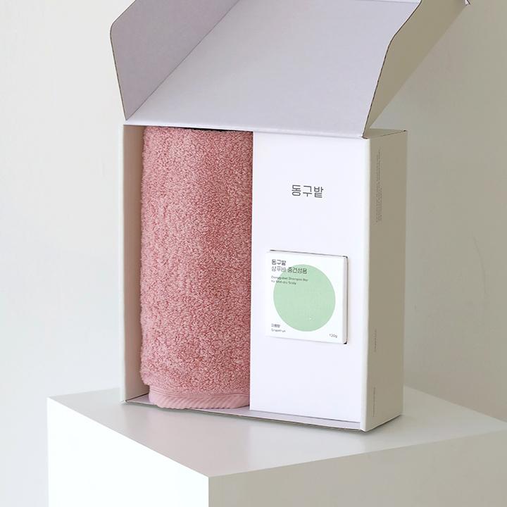 헤스티지 180g 호텔수건 1P + 동구밭 샴푸바 중건성용 1P 선물세트