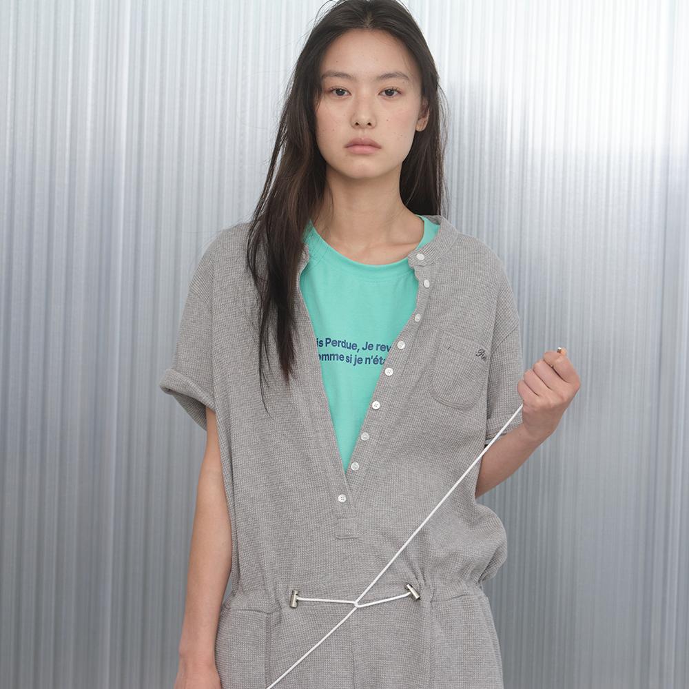 WAFFLE ROMPER_melange gray
