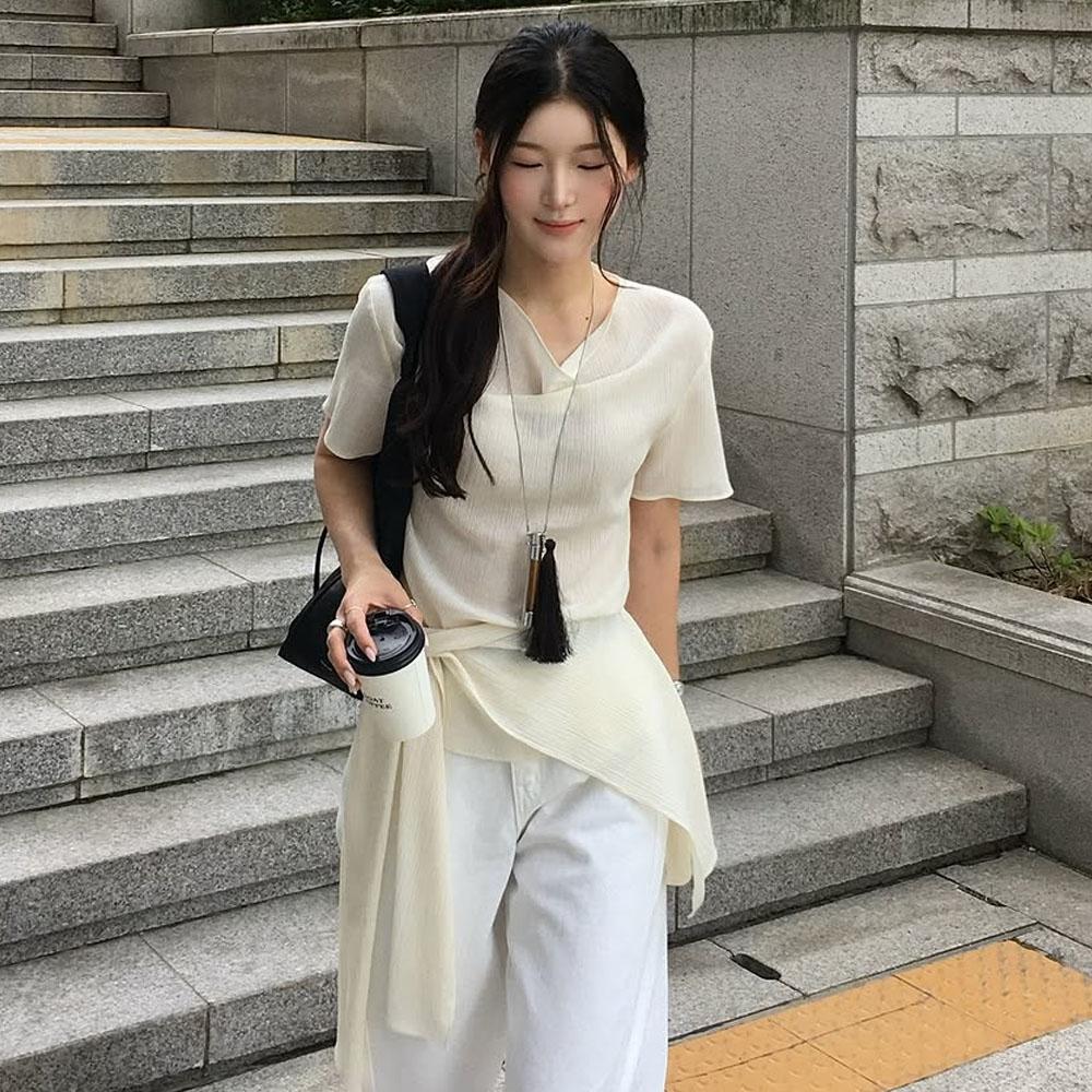 Cowl-neck Pleats Blouse B511_03