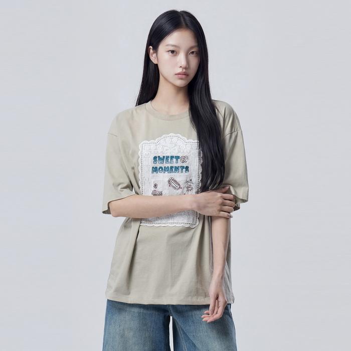 레이스 패치 반팔 티셔츠_BATS47631BE