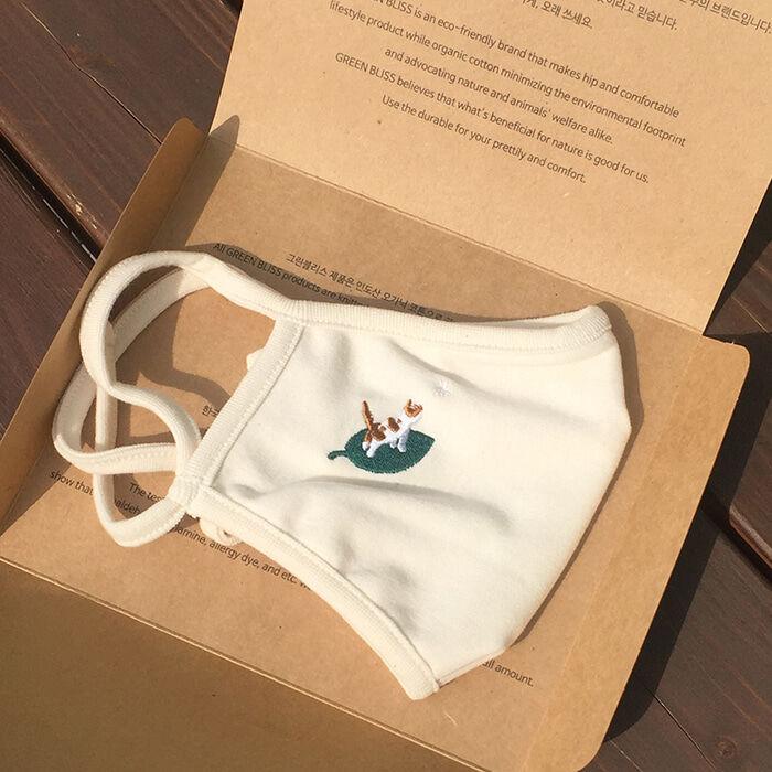 [Organic mask] Leaf cat (Adult large)  리프캣 오가닉 코튼 마스크