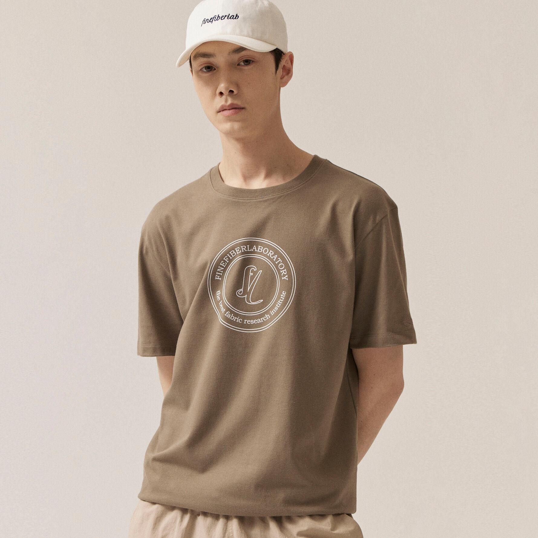 [FINEFIBERLAB] LAB BADGE  T-SHIRT - KHAKI