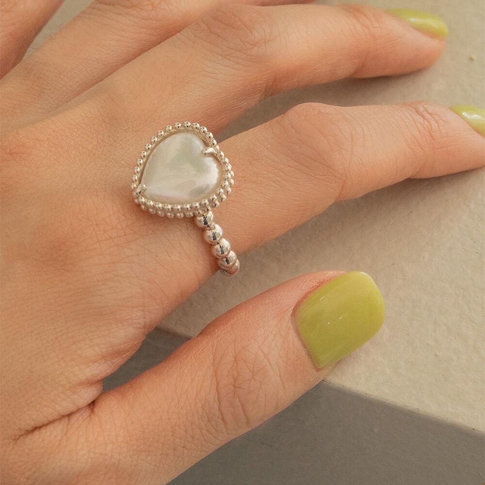 [조이,하츠투하츠 에이나 착용][SILVER925]HEART PEARL RING