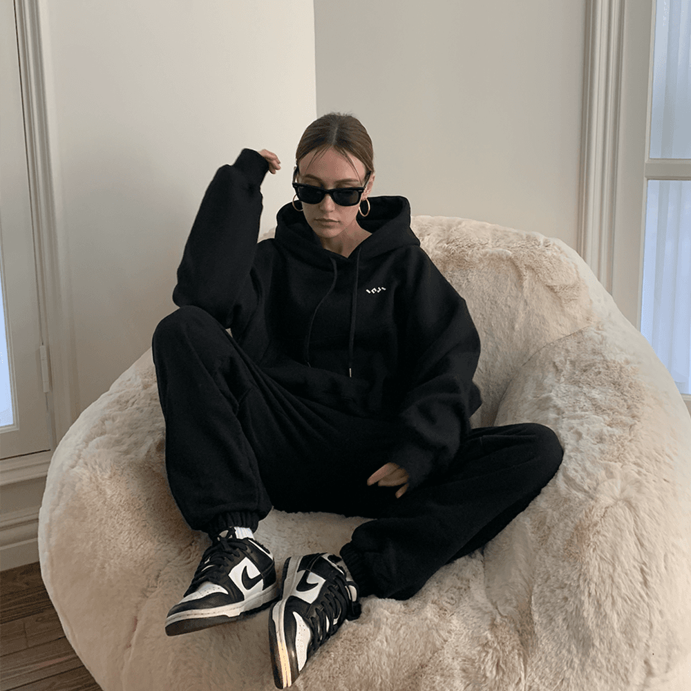 Warm Crop Hoodie 블랙
