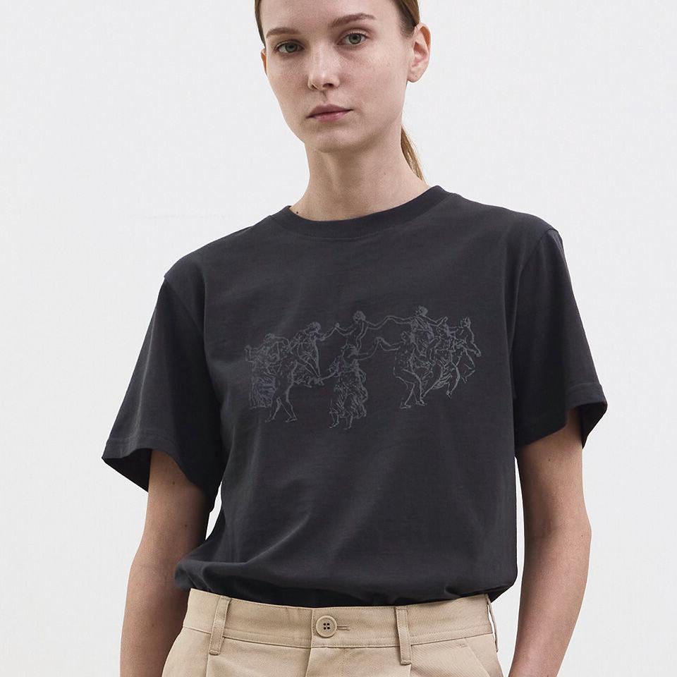 Dancing nymphs T-shirt charcoal