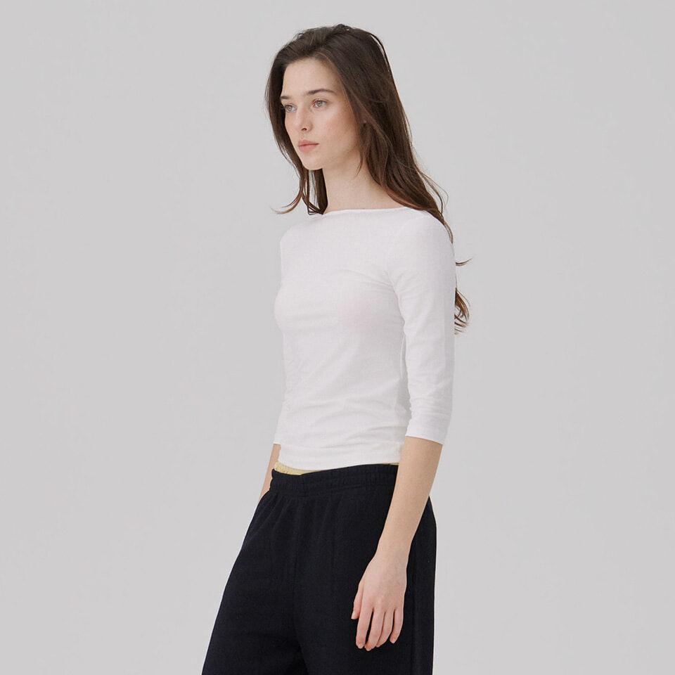 Convertible Three-quarter sleeve top White