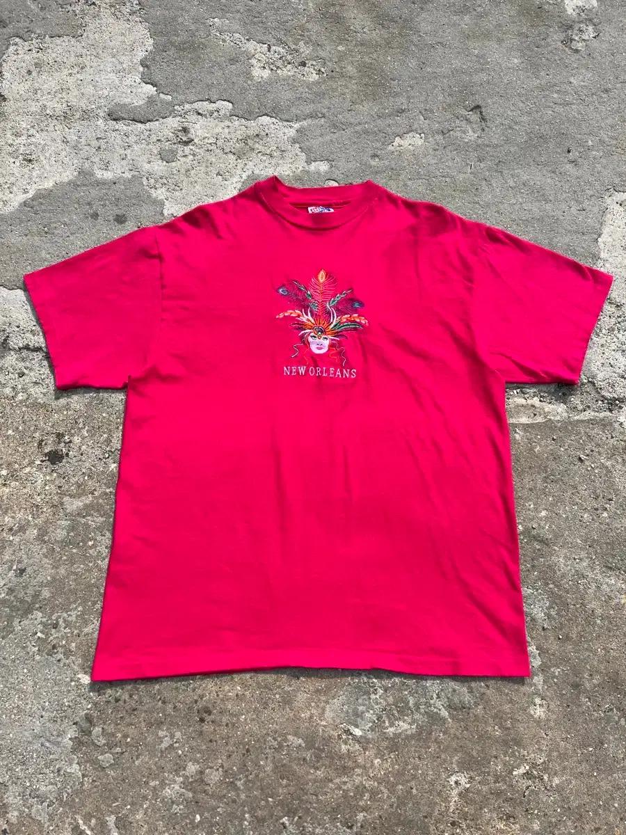 1990s NEW ORLEANS CARNIVAL MASK 빈티지자수티셔츠