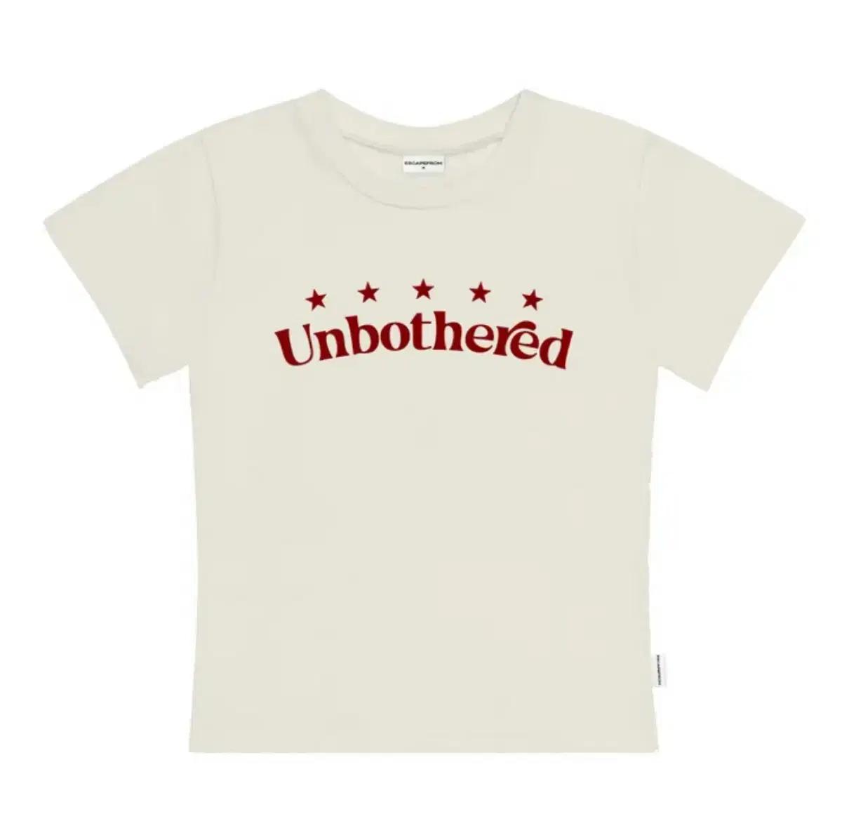 새상품) 이스케이프프롬 unbothered 프린트 슬림핏 반팔티 크림 티