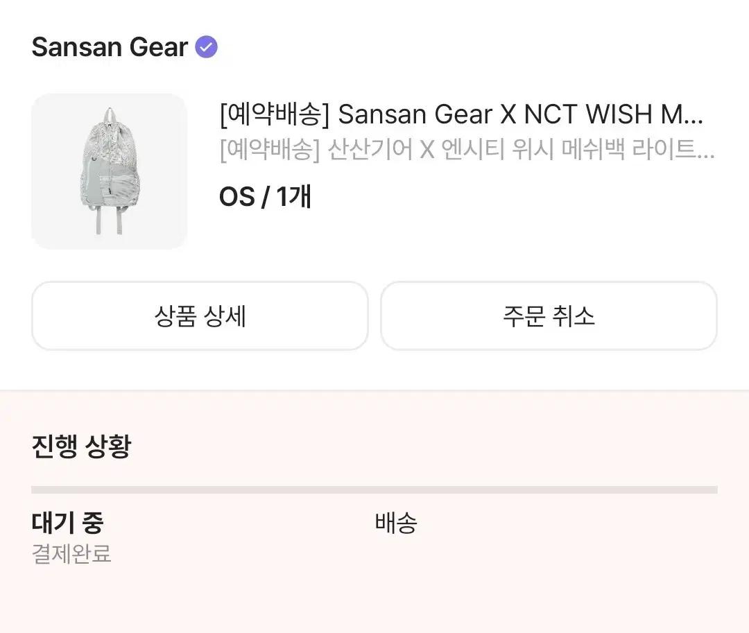 산산기어 nct wish 메쉬백 라이트 그레이