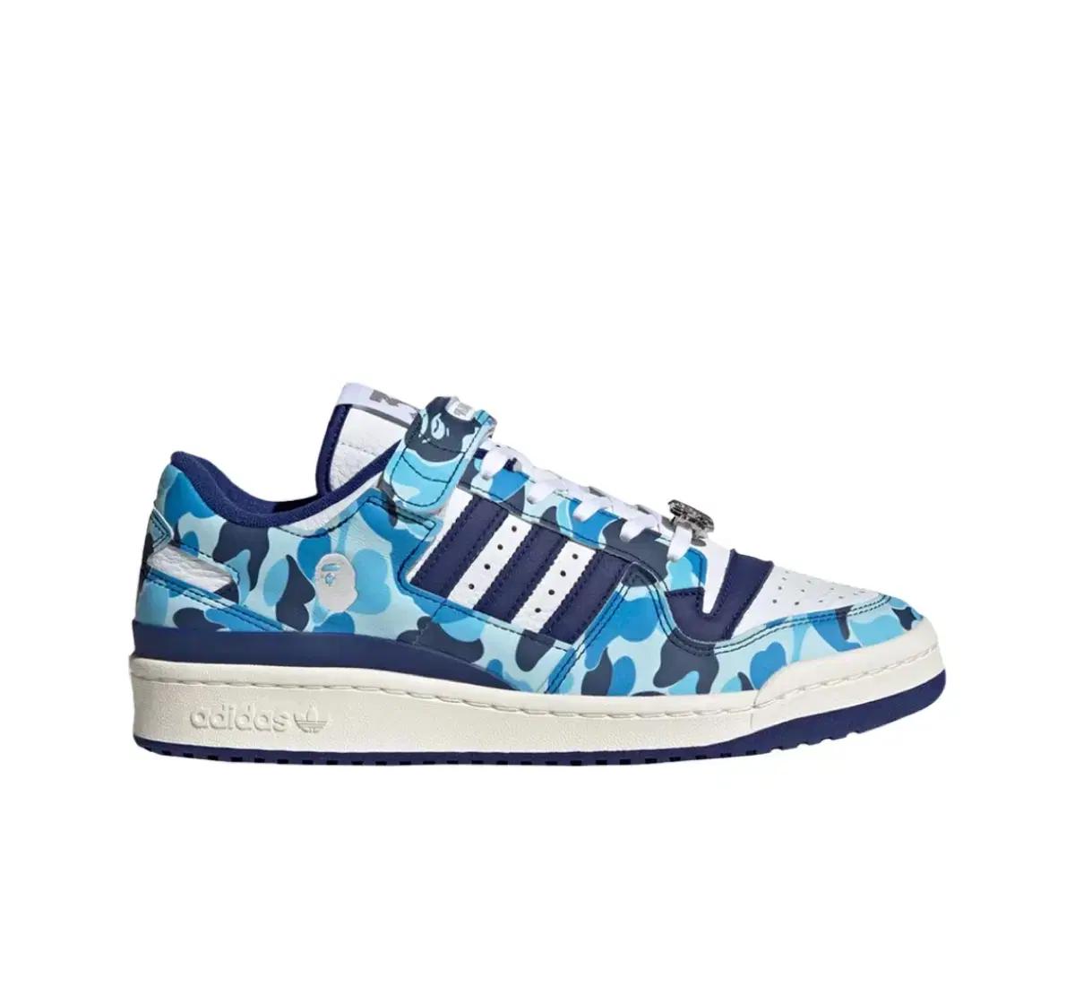 250아디다스 포럼 로우 BAPE 블루 카모