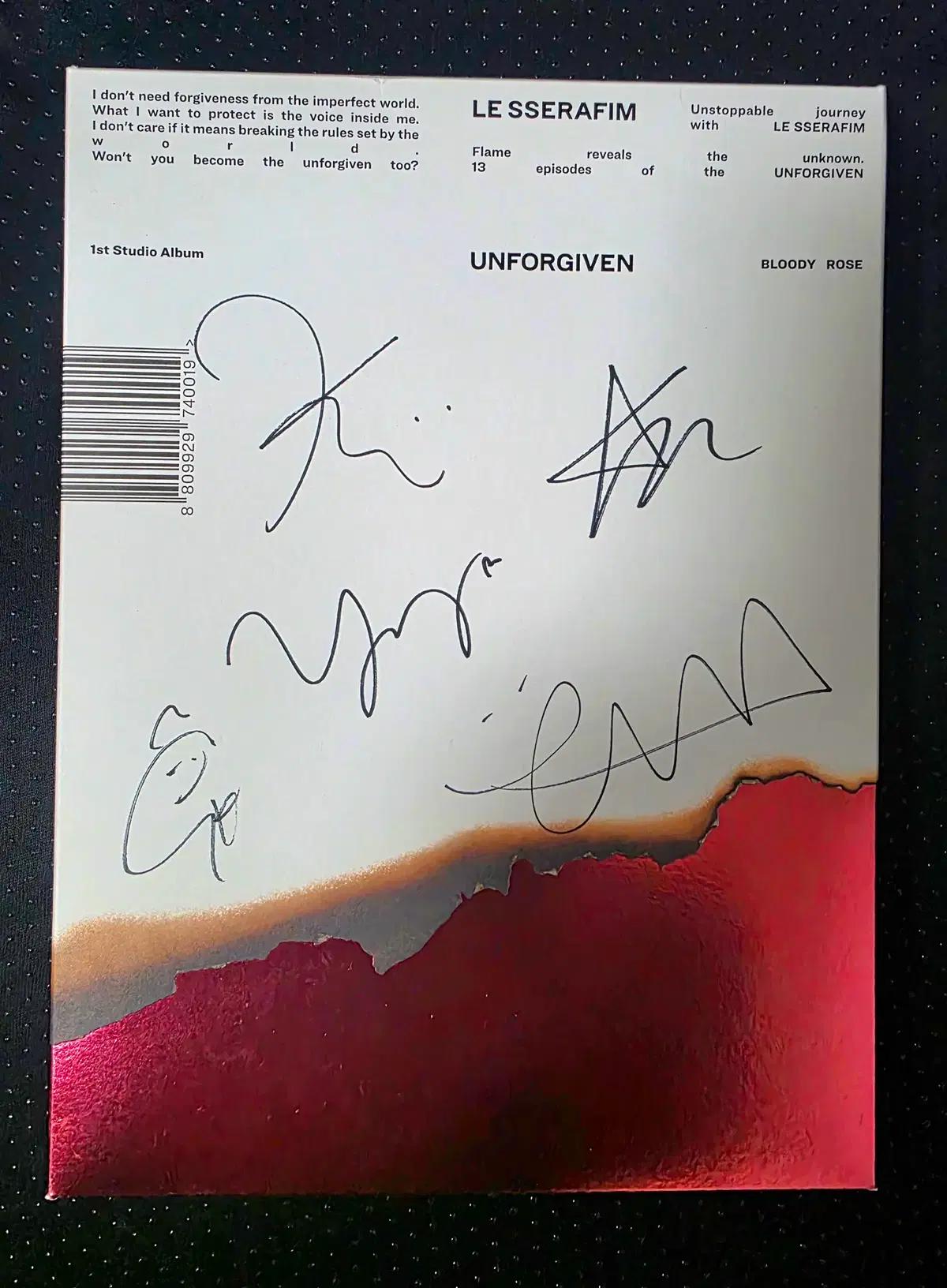 르세라핌 UNFORGIVEN 친필 싸인 앨범 판매