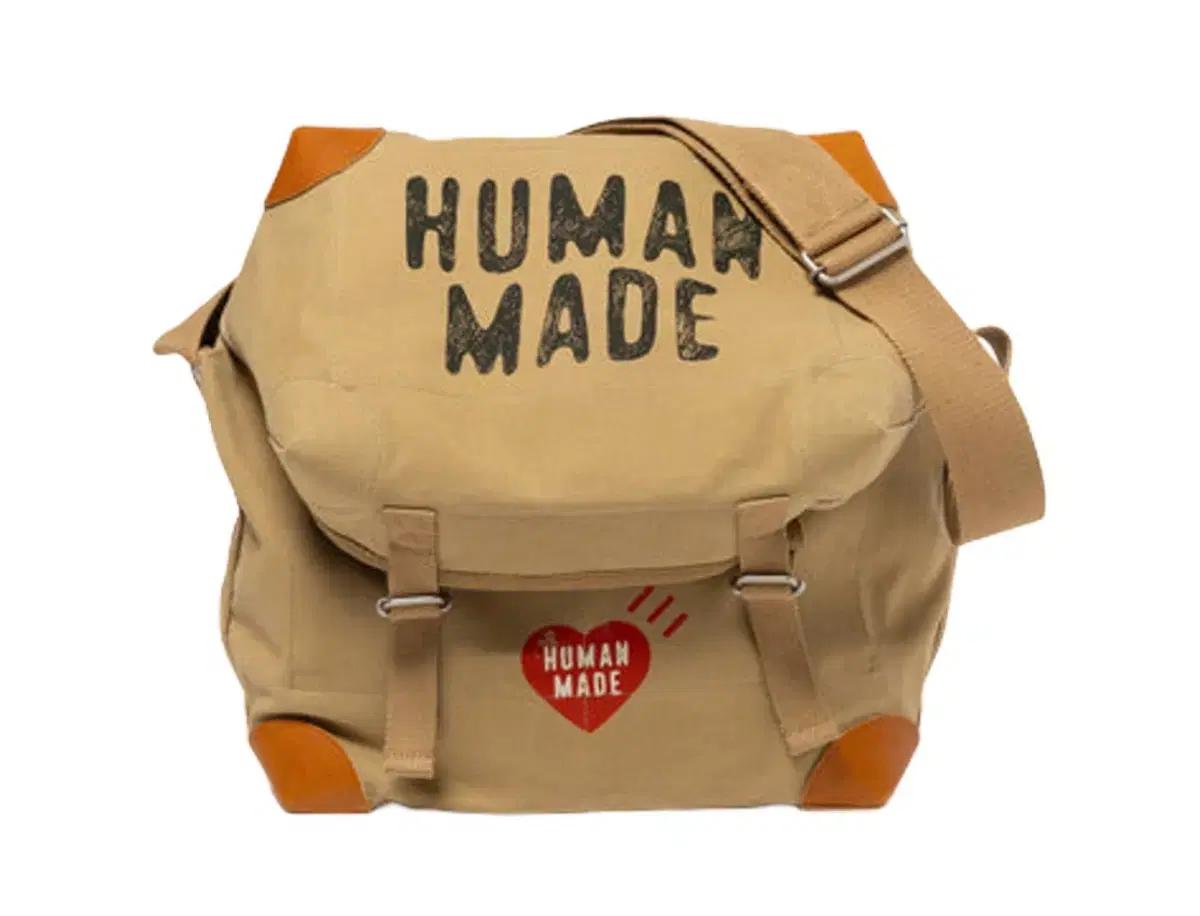 휴먼 메이드 (Human Made) 캔버스 숄더백 브라운