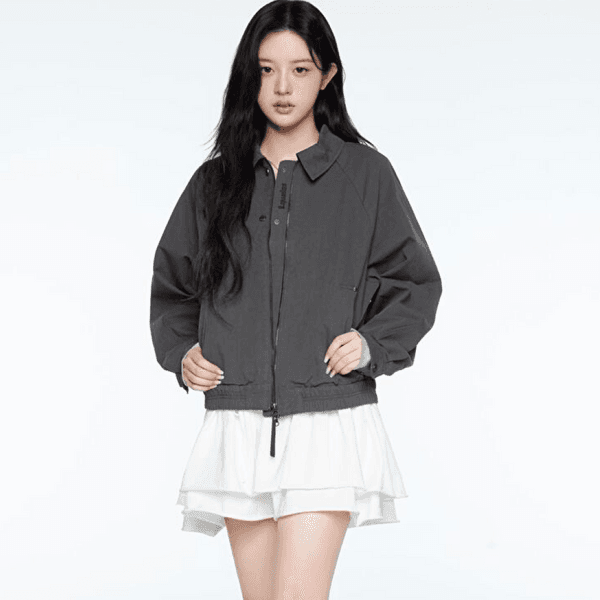 [아일릿 민주 착용] [슈퍼드라이] 우먼스 러플 스트링 미니 스커트 화이트