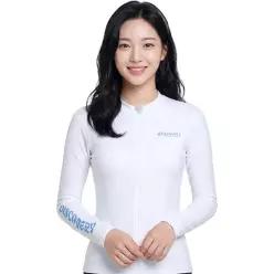 디스커버리 여성 에센셜 풀집업 래쉬가드 DWSW64043-WHS